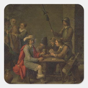 The Denial of St. Peter, 1646 (oil on canvas) Square Sticker