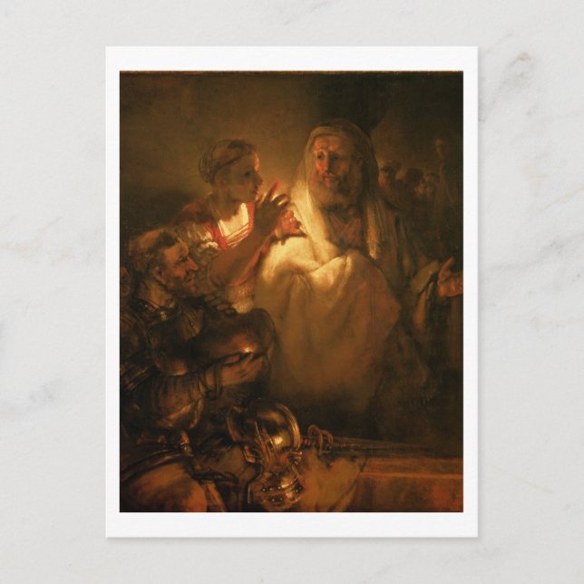 The Denial of St. Peter, 1660 (oil on canvas) Postcard (Front)