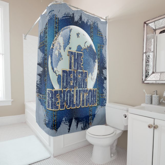 The Denim Revolution Shower Curtain (In Situ)