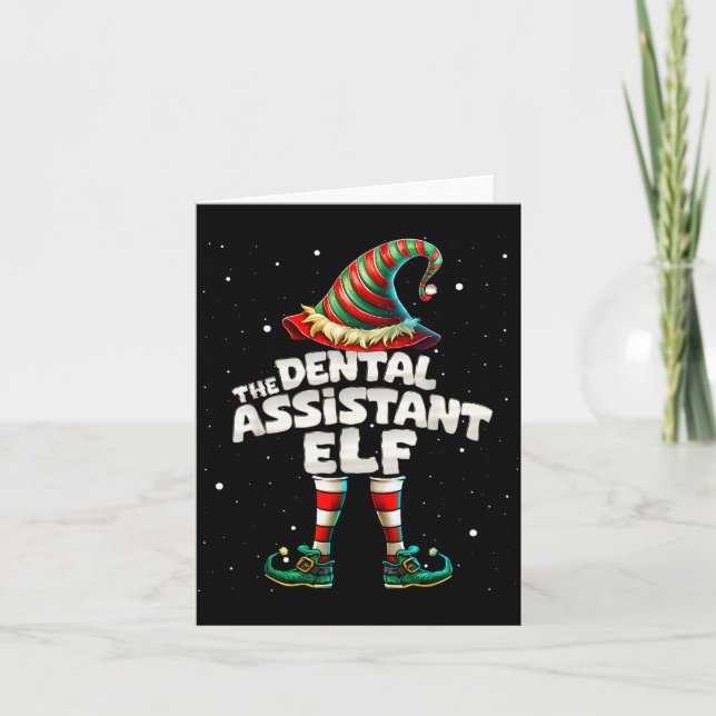 The Dental Istant Elf Family Matching Group Christ Card (Front)