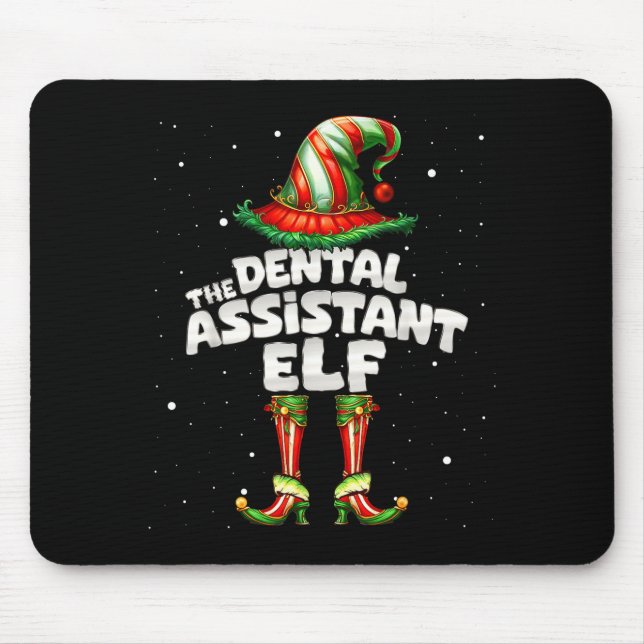 The Dental Istant Elf Family Matching Group Christ Mouse Mat (Front)