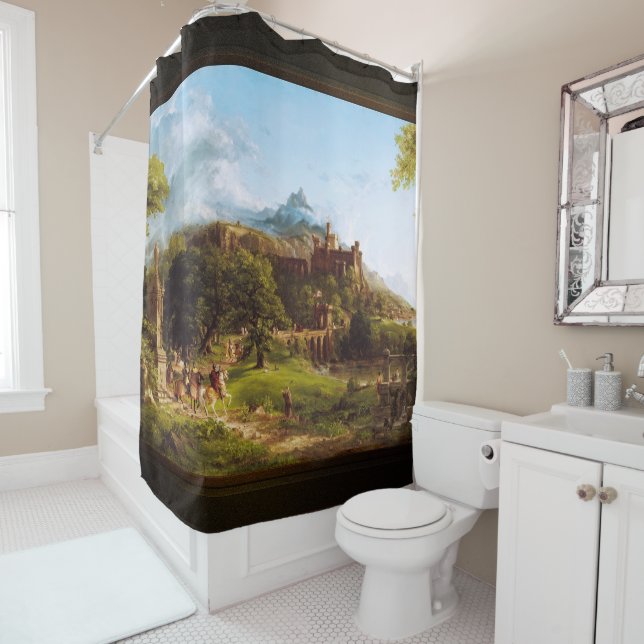 The Departure by Thomas Cole Shower Curtain (In Situ)