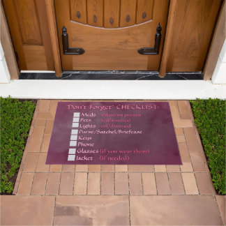 The Departure Checklist Doormat