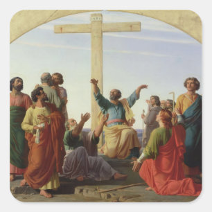 The Departure of the Apostles, 1845 Square Sticker