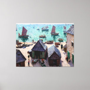 The Departure of the Boats, Étretat Canvas Print