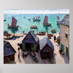The Departure of the Boats, Étretat Poster