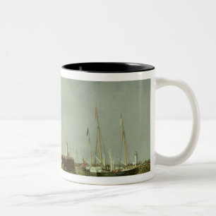 The Departure of the Steam Packet at Boulogne Two-Tone Coffee Mug