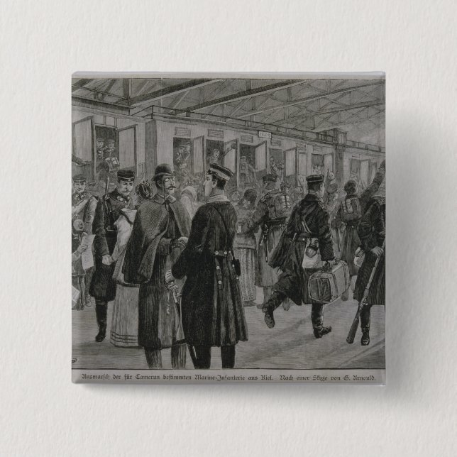 The Deployment of Kiel's Royal Marines 15 Cm Square Badge (Front)