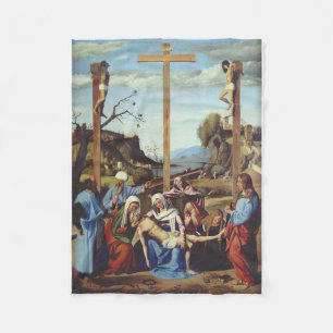 The Deposition of Jesus Christ Sacred Icon Art Fleece Blanket