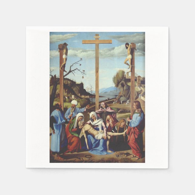 The Deposition of Jesus Christ Sacred Icon Art Napkin (Front)