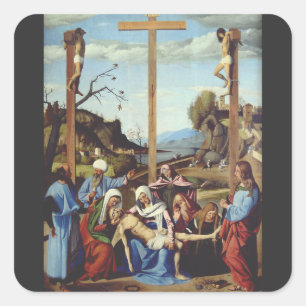The Deposition of Jesus Christ Sacred Icon Art Square Sticker