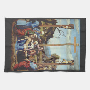 The Deposition of Jesus Christ Sacred Icon Art Tea Towel