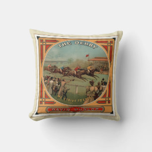 The Derby Vintage Horse Racing David Dunlop Cushion
