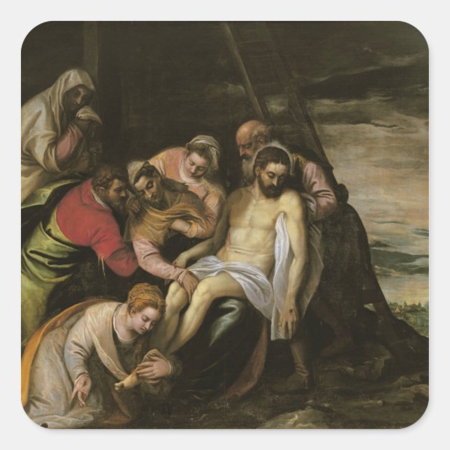 The Descent from the Cross Square Sticker (Front)