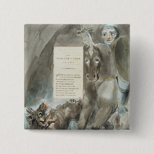 The Descent of Odin, An Ode, from 'The Poems of Th 15 Cm Square Badge