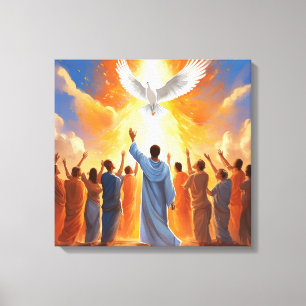 The descent of the Holy Spirit on the followers Canvas Print