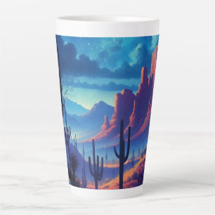 The Desert at night southwestern  Latte Mug