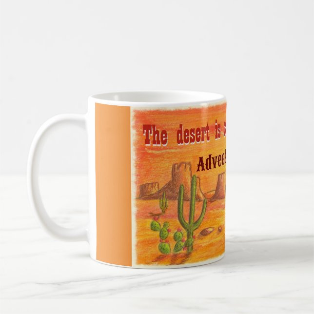 The desert is calling sunset landscape customised coffee mug (Left)