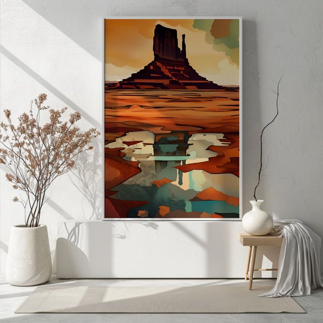 The Desert unframed Poster (This abstract modern art print will add color and sophistication to any room.)