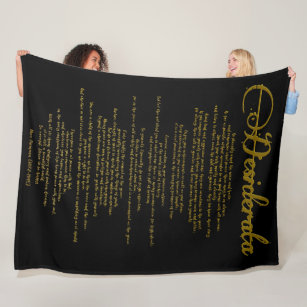The Desiderata "Desired Things" Fleece Blanket