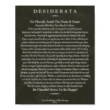 The Desiderata Poem by Max Ehrmann Chalk Art