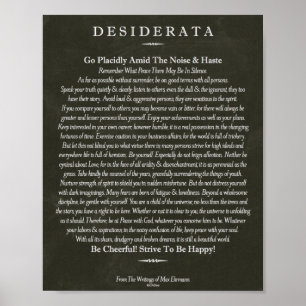 The Desiderata Poem by Max Ehrmann Chalk Art Poster