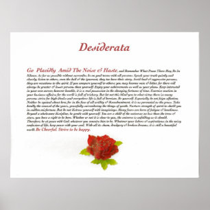 The Desiderata Poem by Max Ehrmann Poster