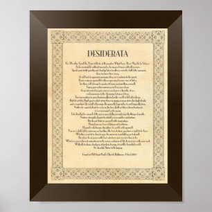 The Desiderata Poem by Max Ehrmann Poster