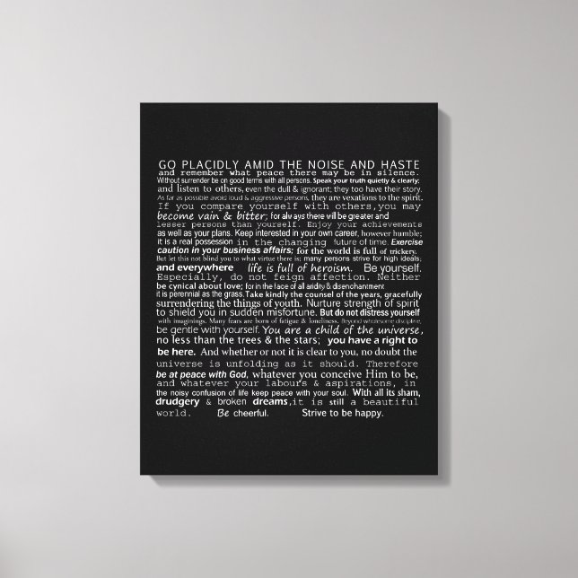 The Desiderata Wall Hanging Canvas Print (Front)