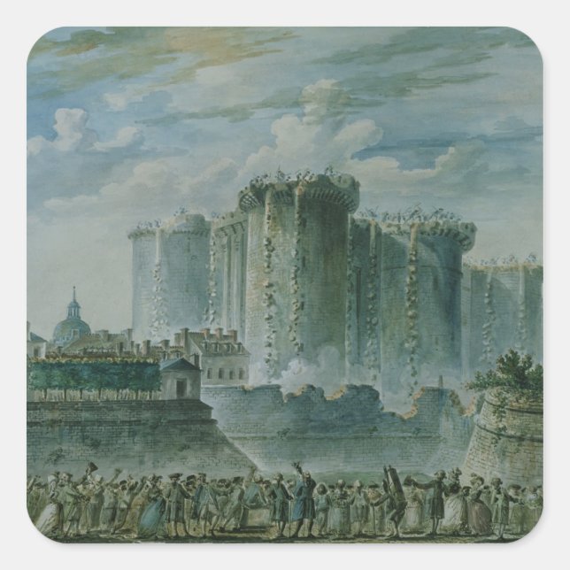 The Destruction of the Bastille, 14th July 1789 Square Sticker (Front)