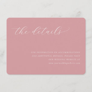 The Details Elegant Pink Minimalist Enclosure Card
