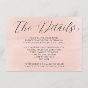 The Details Wedding Invitation Enclosure Card