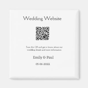 The details wedding website scan QR add couple nam Magnet