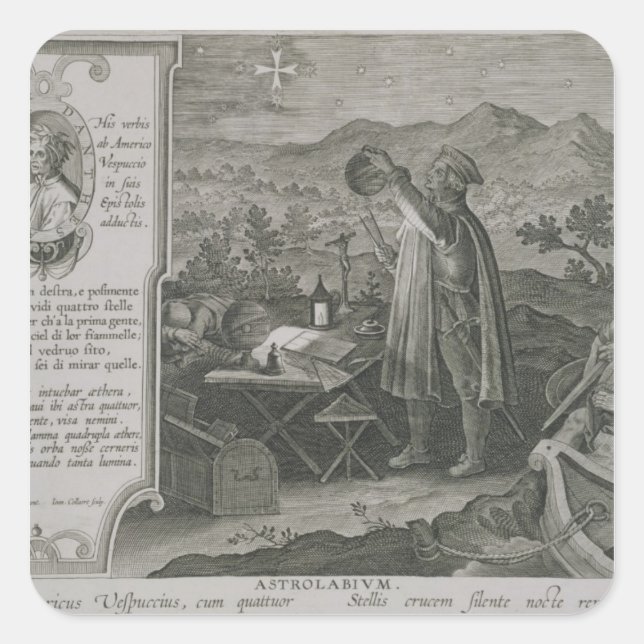 The Development of the Mariner's Astrolabe Square Sticker (Front)