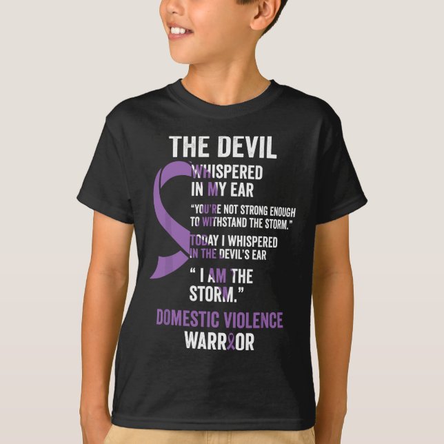 The Devil- Domestic Violence Awareness Support Rib T-Shirt (Front)