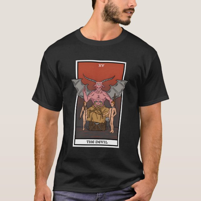 The Devil Gothic Tarot Card Reading Fortune Tellin T-Shirt (Front)