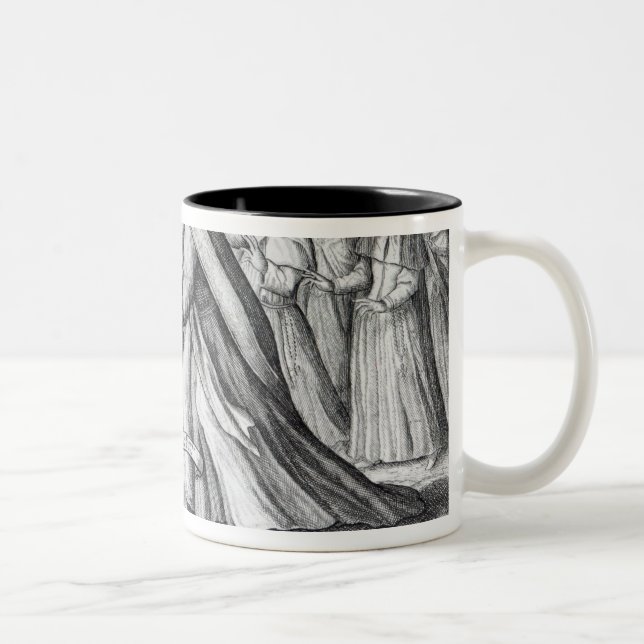 The Devil leading the Pope in Chains, 1680 Two-Tone Coffee Mug (Right)