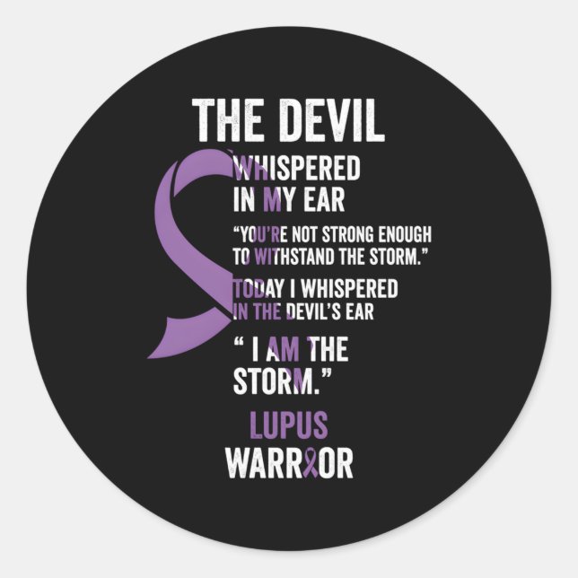 The Devil- Lupus Awareness Support Ribbon Classic Round Sticker (Front)