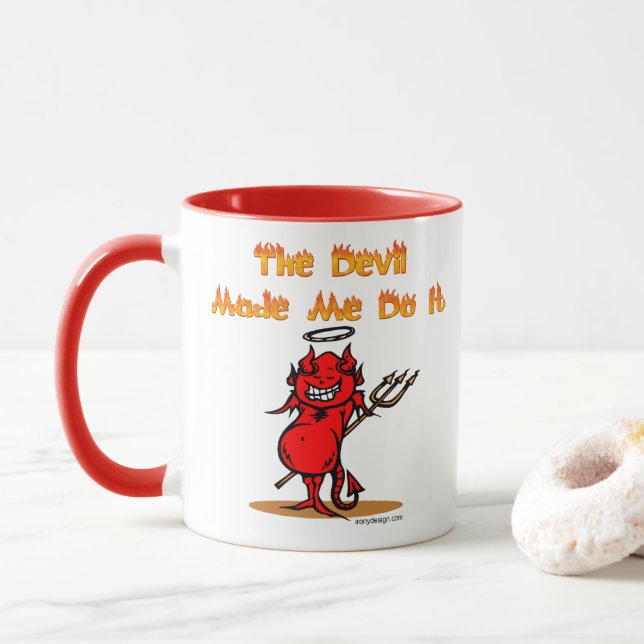 The Devil Made Me Do it! Mug (With Donut)