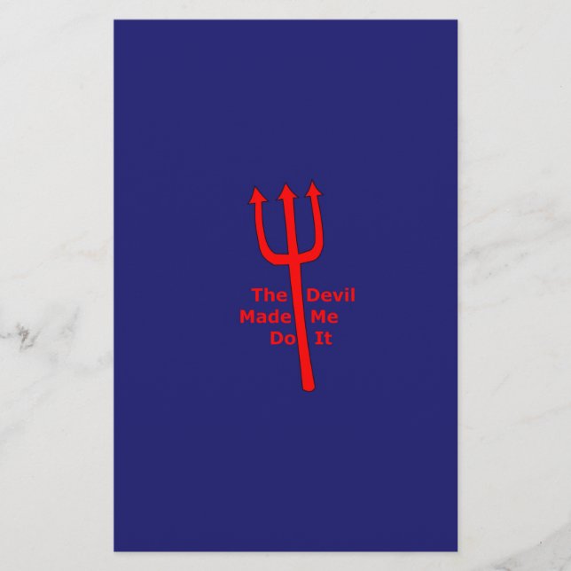 The Devil Made Me Do It Stationery (Front)