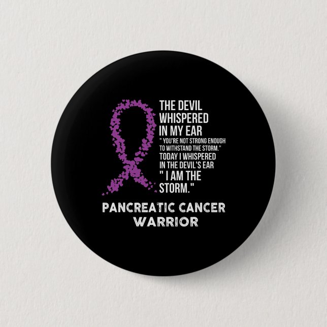 The Devil- Pancreatic Cancer Awareness Support Rib 6 Cm Round Badge (Front)