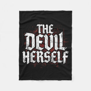 The Devil Retro Occult Women Dark Feminine Fleece Blanket