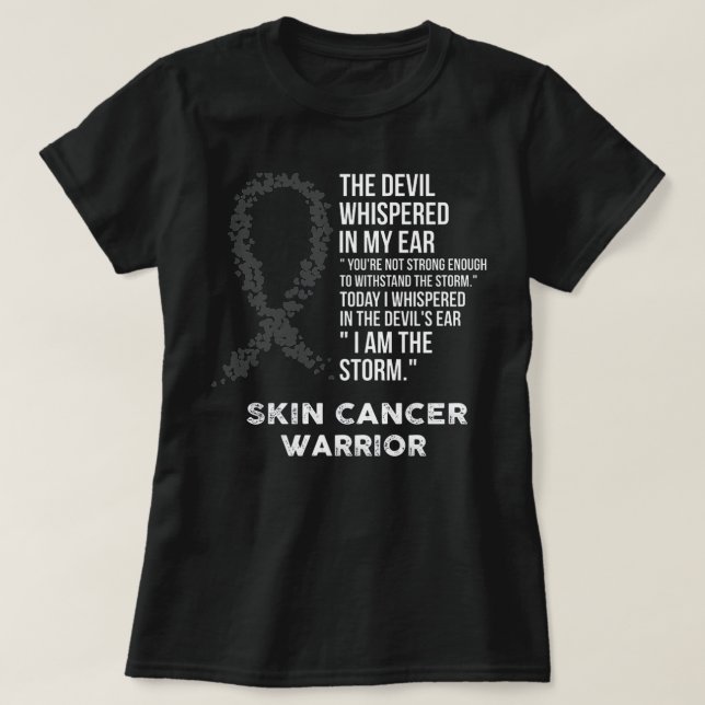 The Devil- Skin cancer Awareness Support Ribbon  T-Shirt (Design Front)