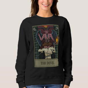 The Devil Tarot Card Xv - Baphomet Witch Halloween Sweatshirt