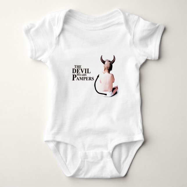 The Devil Wears Pampers Baby Bodysuit (Front)
