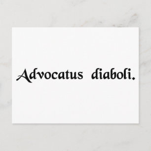 The devil's advocate postcard