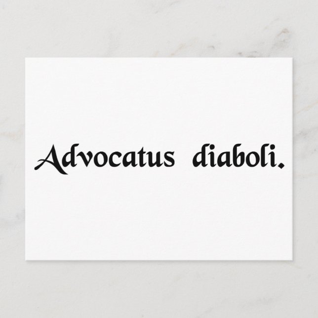 The devil's advocate postcard (Front)