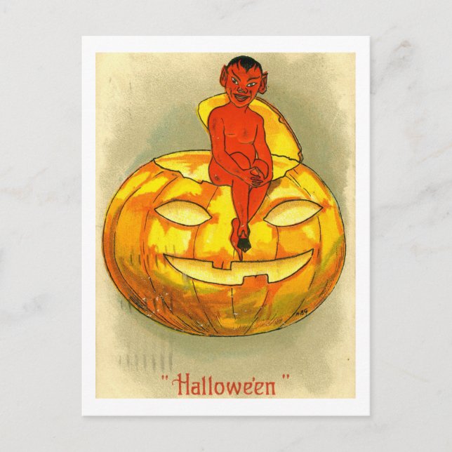 The Devil's Halloween, Vintage Postcard (Front)