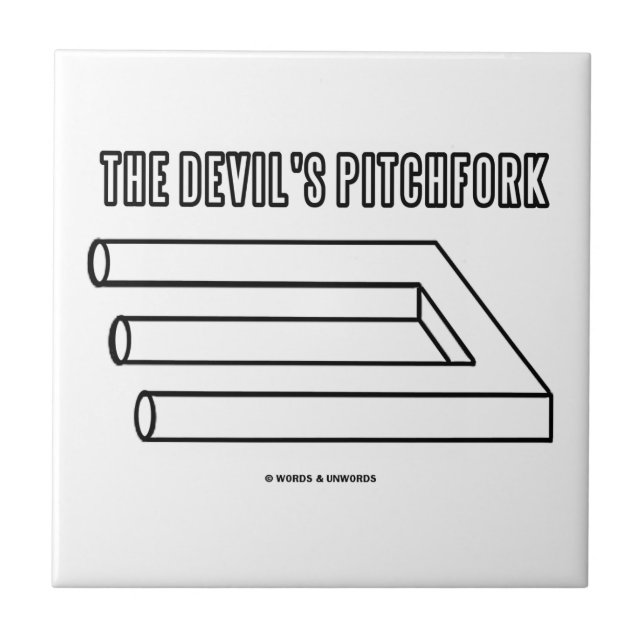 The Devil's Pitchfork (Optical Illusion) Tile (Front)