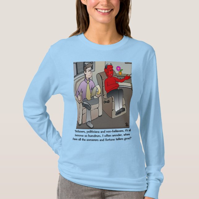 The Devil's Psychiatrist Women's Blue T-Shirt (Front)